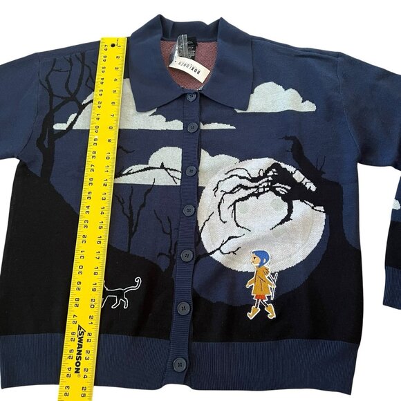 Coraline Clouds Scenic Women's Cardigan Size XL - Picture 4 of 11